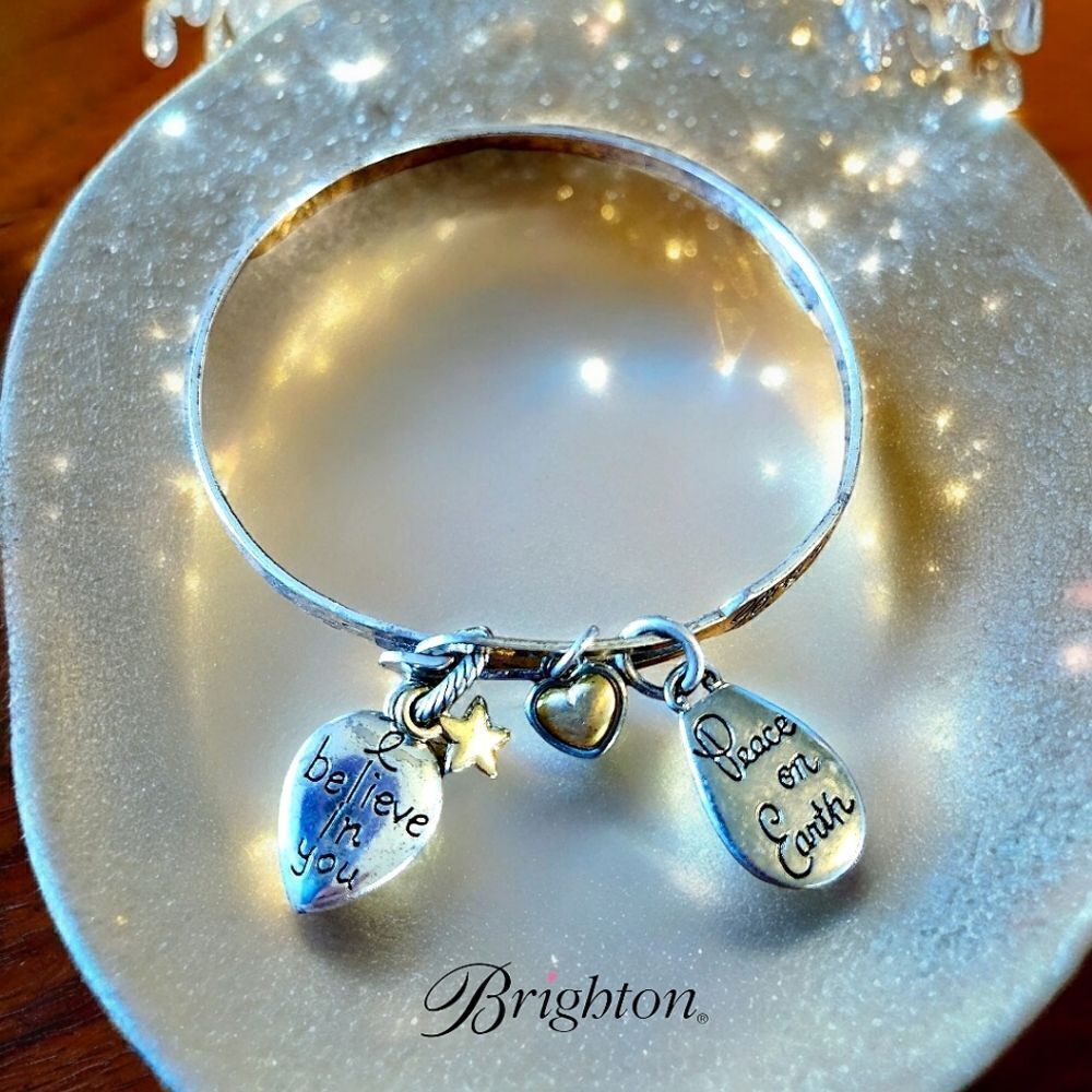 BRIGHTON Art & Soul "I Believe in You Always"&"Peace on Earth" Bracelet TIMELESS